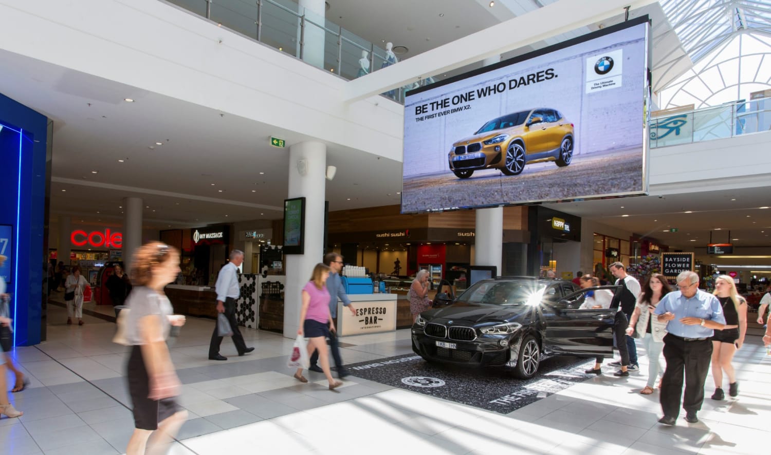 BMW OOH shopping centre display