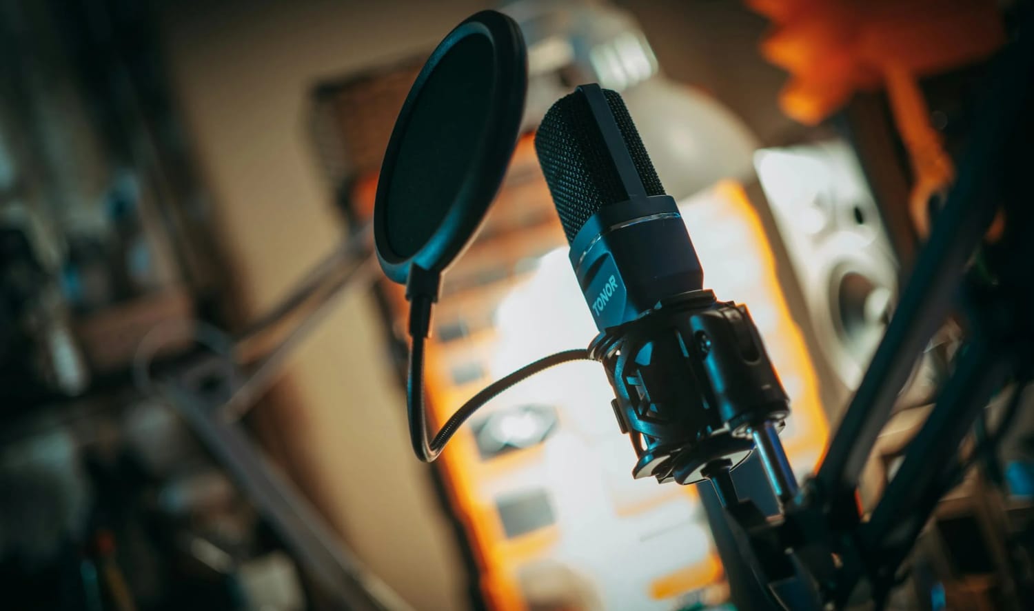 Microphone in radio studio